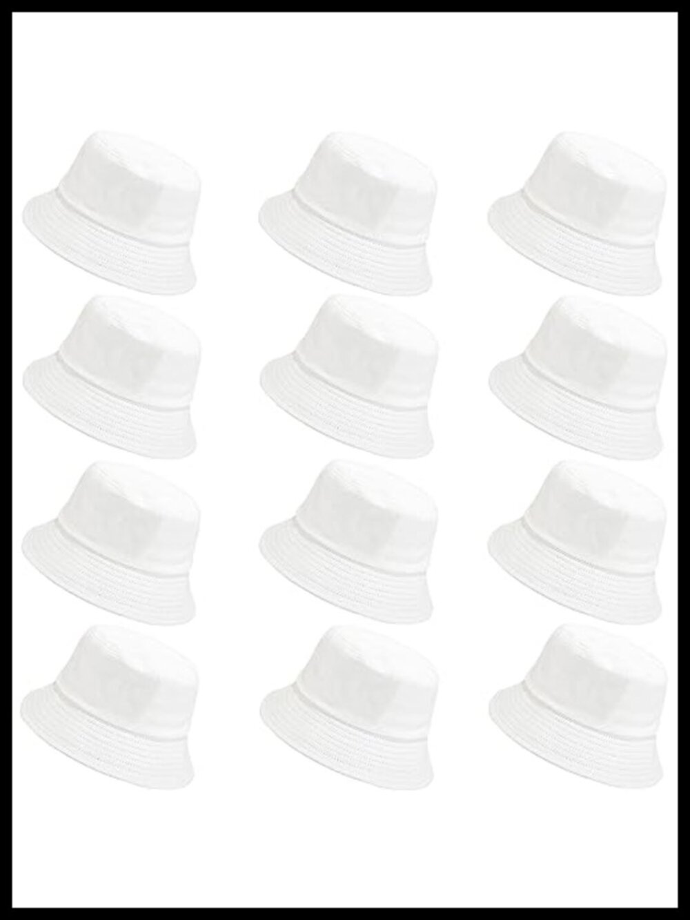 Cotton Sun Protection Bucket Hats for Women - Pack of 12